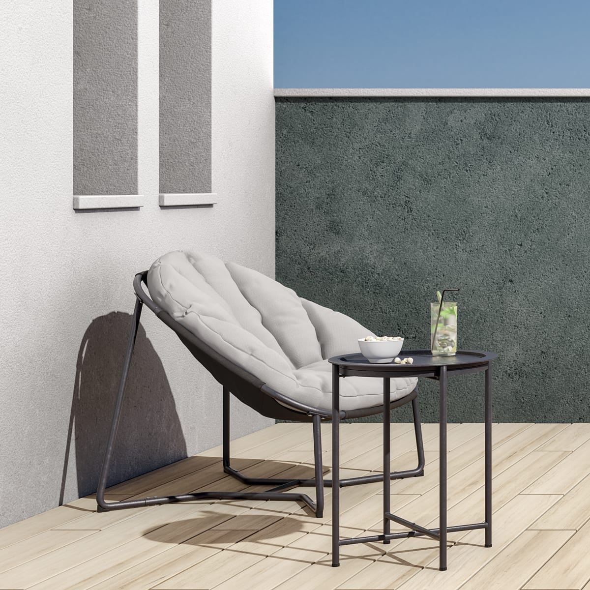 Bricocenter COFFEE TABLE WITH TRAY FUNCTION NATERIAL 45X53 ANTHRACITE