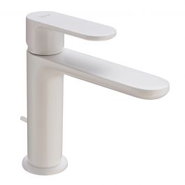 PLANO WASHBASIN MIXER WITH DRAIN MATT WHITE