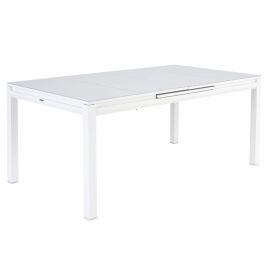 TABLE ODYSSEA II EASY NATERIAL 180/240X100 WHITE ALUMINIUM GLASS