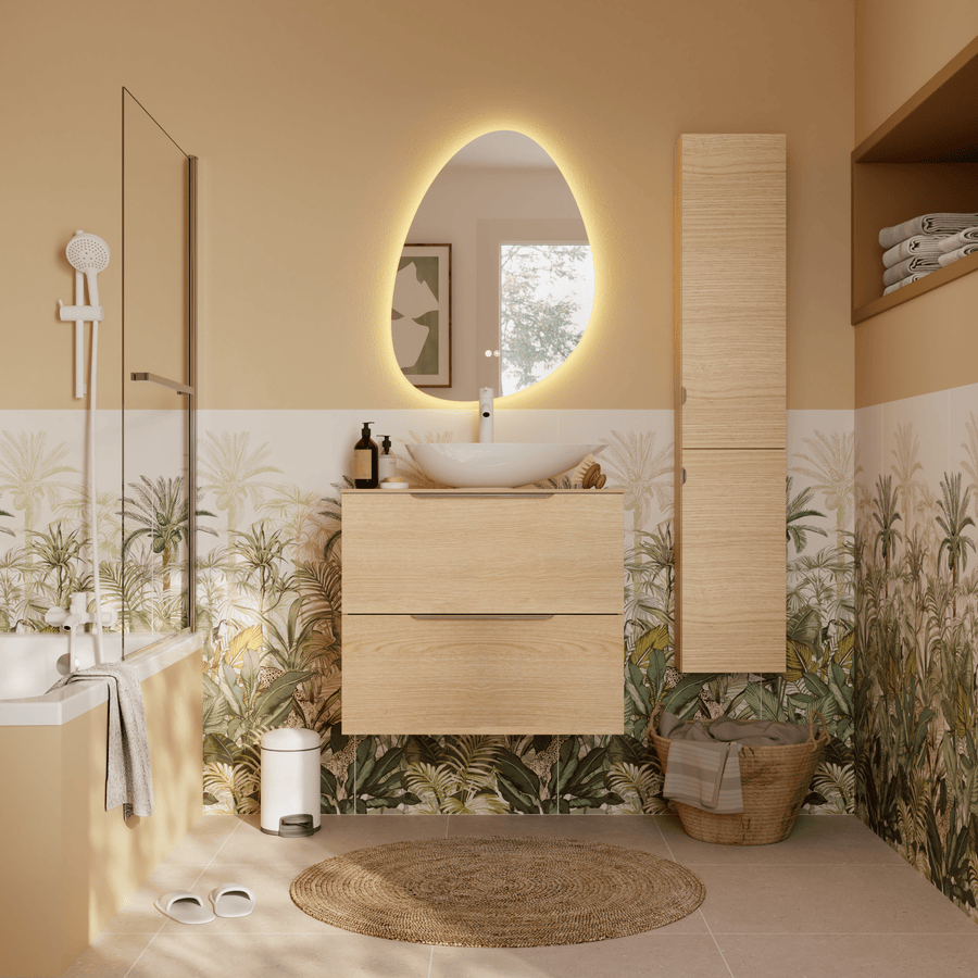 Bricocenter MODERN BATHROOM MIRROR STONE BACKLIT H 60 L 80 CM