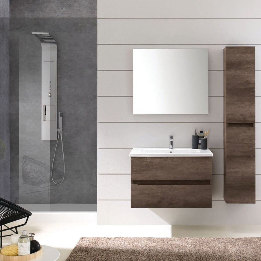 Bricocenter BASE E LAVABO KORA ROVERE SCURO 80 CM