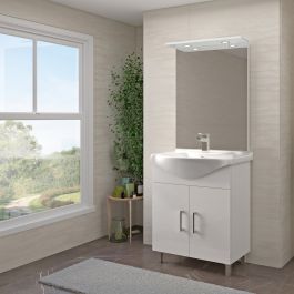 SIMONA 65 WHITE BATHROOM CABINET WITH MIRROR