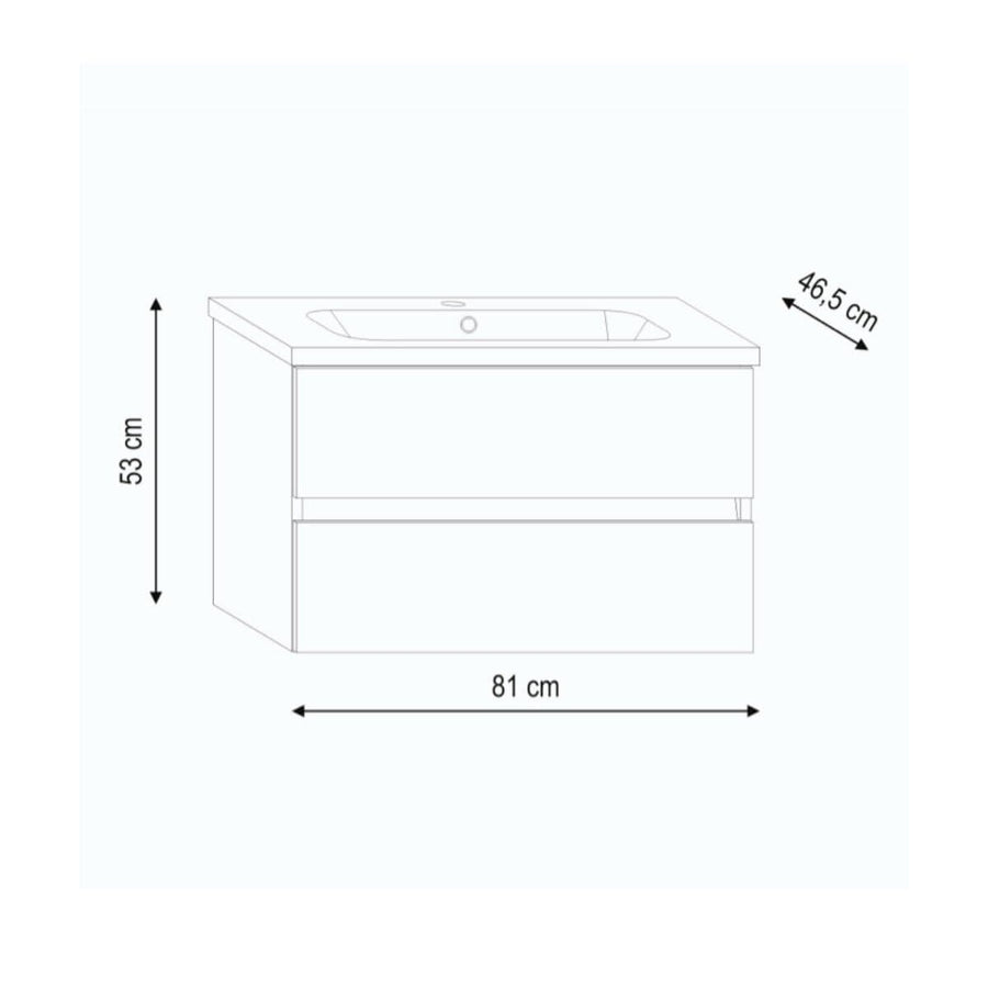 Bricocenter BASE E LAVABO KORA ROVERE SCURO 80 CM
