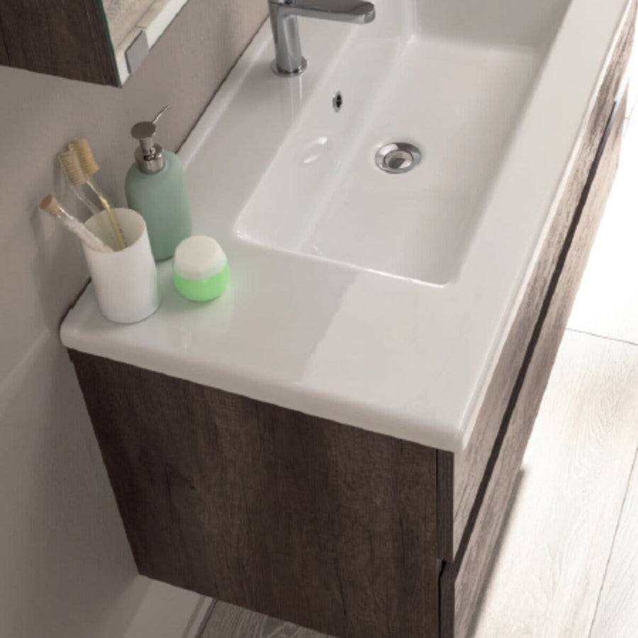 Bricocenter BASE E LAVABO KORA ROVERE SCURO 80 CM