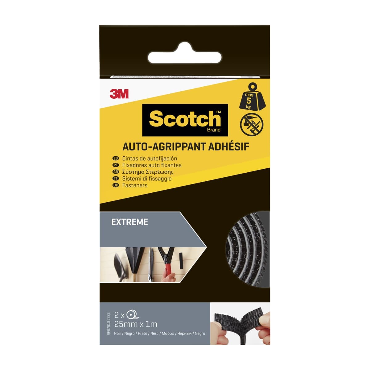 STRAPPING TAPE BLACK SCOTCHr 25MM X 1 M 5 KG