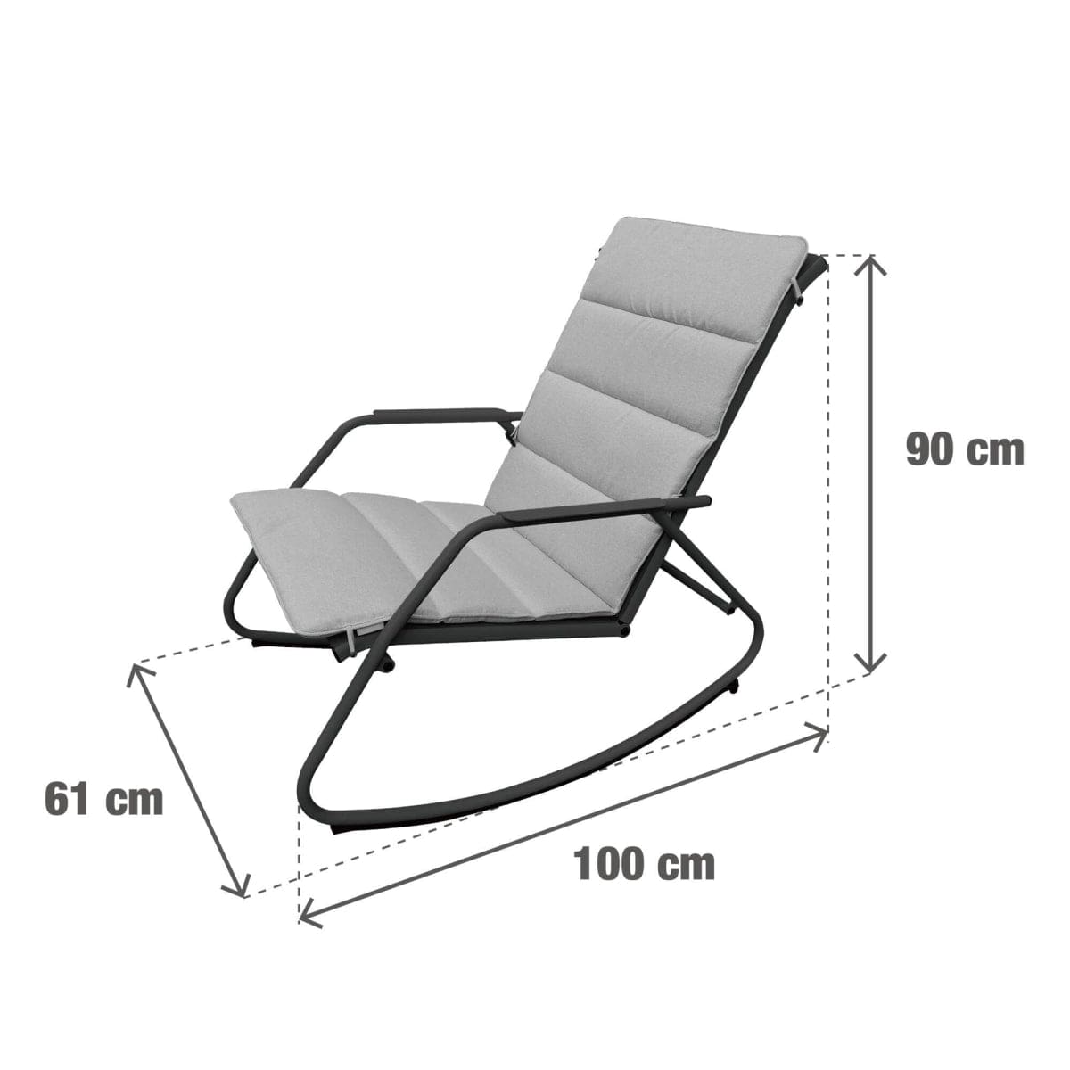 Bricocenter LYCO NATERIAL ANTHRACITE STEEL ROCKING CHAIR