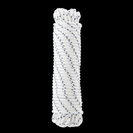 WHITE BRAIDED PP ROPE D6MM 15M