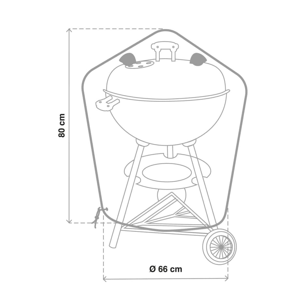 ROUND BBQ COVER 66X66X80 LIGHT GREY