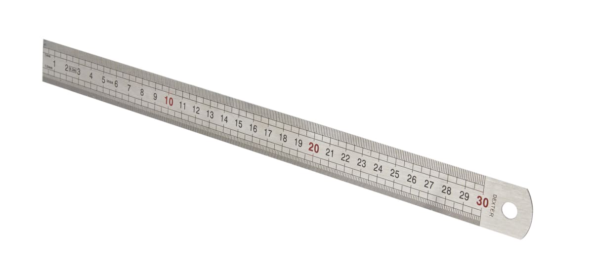 DEXTER STAINLESS STEEL RULER, 300 MM