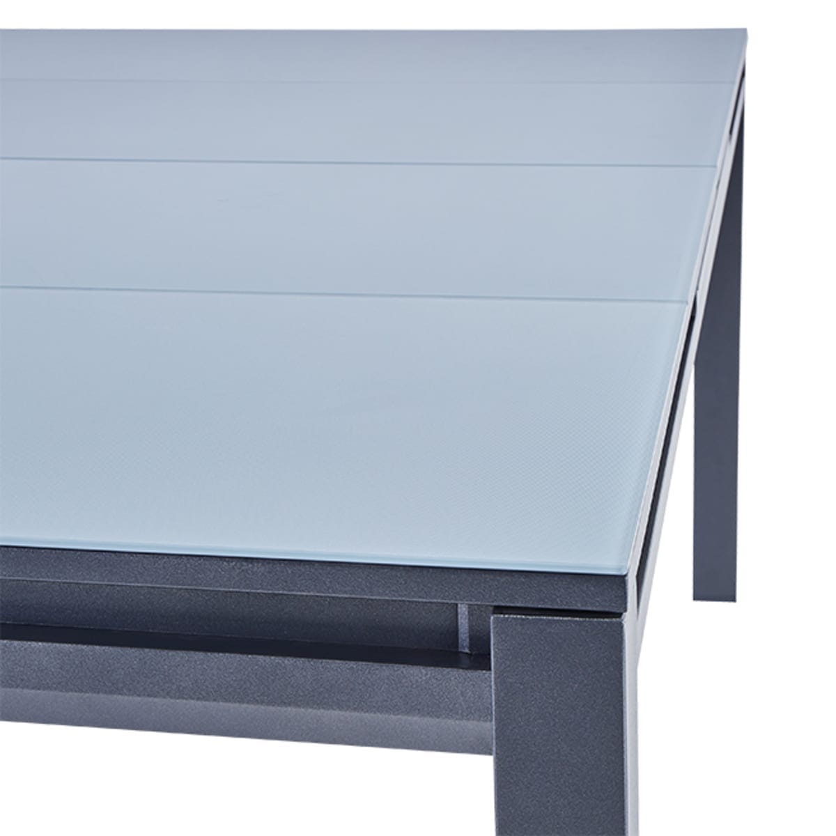 Bricocenter ODYSSEA II EASY NATERIAL TABLE 180/240X100 ANTHRACITE ALUMINUM GLASS TOP