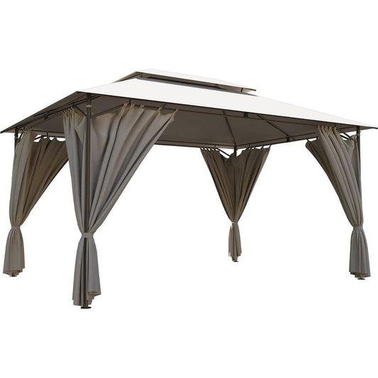 Bricocenter GAZEBO OXIS NATERIAL STEEL AND POLYESTER TARPAULIN DOVE GREY 3X4 M
