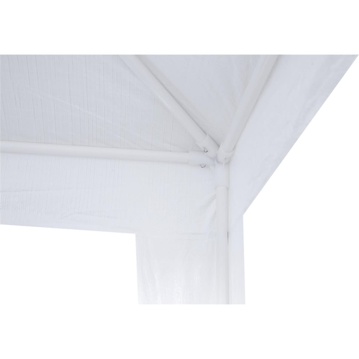 BASIC NATERIAL STEEL GAZEBO AND WHITE POLYETHYLENE CANVAS 1.9X2.9 M