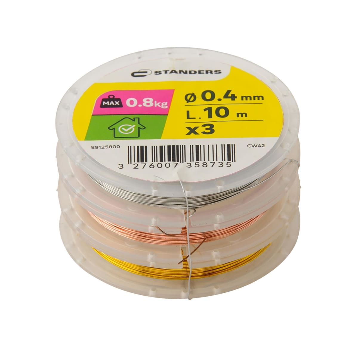 SET COPPER/OCT/INOXA4 WIRE D0.4MM 10M 3PCS