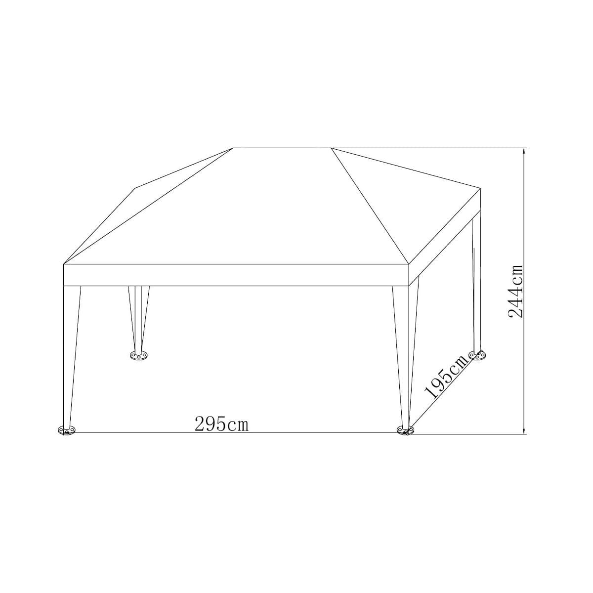 Bricocenter BASIC NATERIAL STEEL GAZEBO AND WHITE POLYETHYLENE CANVAS 1.9X2.9 M