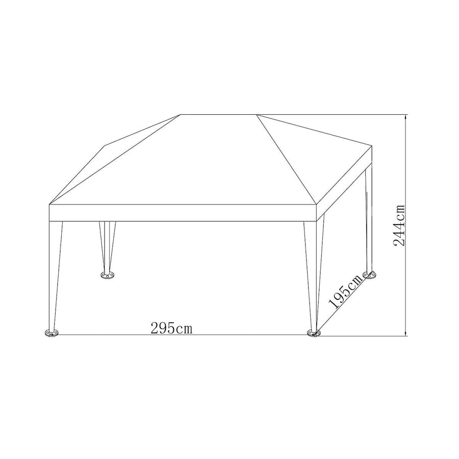 Bricocenter BASIC NATERIAL STEEL GAZEBO AND WHITE POLYETHYLENE CANVAS 1.9X2.9 M