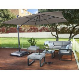 NATERIAL - Aluminum umbrella with light gray polyester tarp 2.9X2.9 M