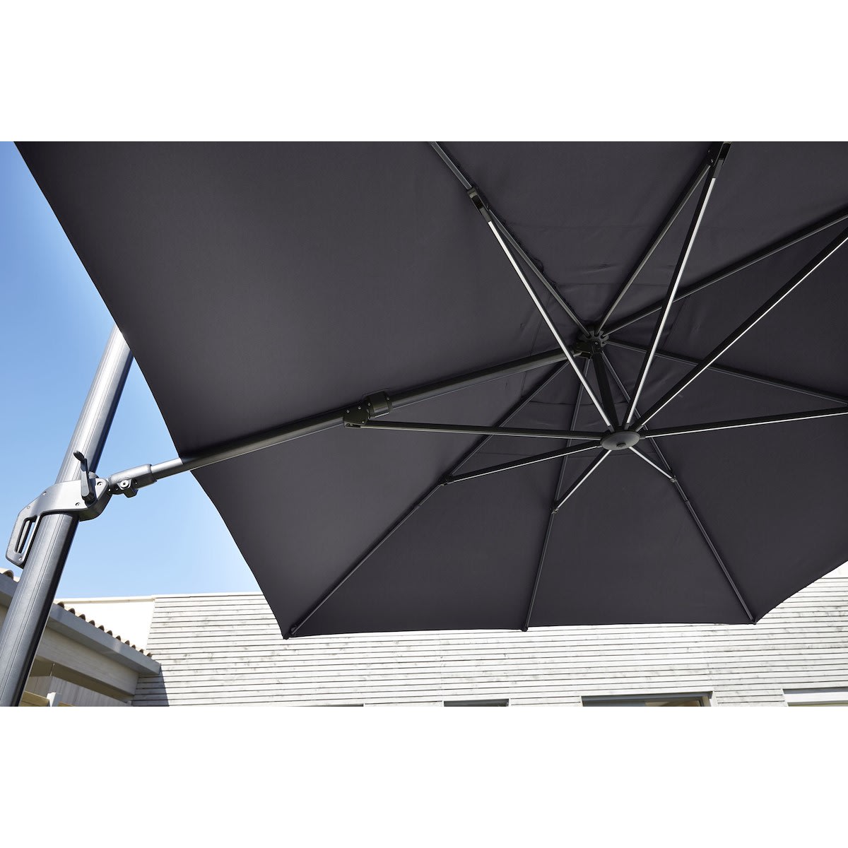 NATERIAL SONORA 280X390 OFF-CENTRE ALUMINIUM PARASOL WITH LED LIGHT