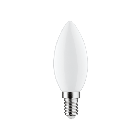 E14 LED bulb = 40W, frosted candle shape, natural light