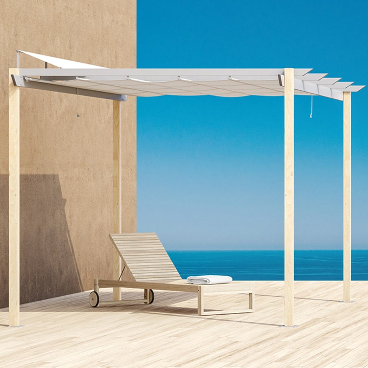 Bricocenter OMEGA NATERIAL ALUMINUM PERGOLA 282X400 WOOD EFFECT