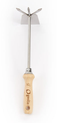 STAINLESS STEEL TRIDENT HOE AND GEOLIA WOOD HANDLE