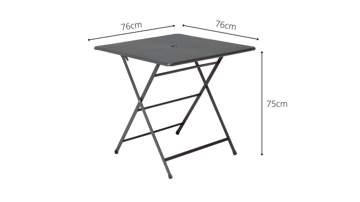 Bricocenter PIEGH TABLE. CASSIS 76X76cm anthracite