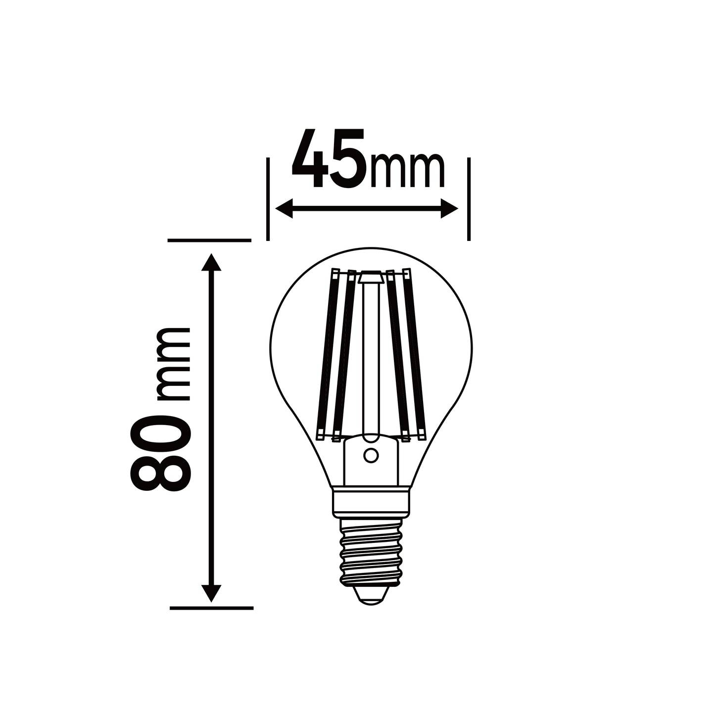 LED BULB E14=60W SPHERE TRANSPARENT WARM LIGHT