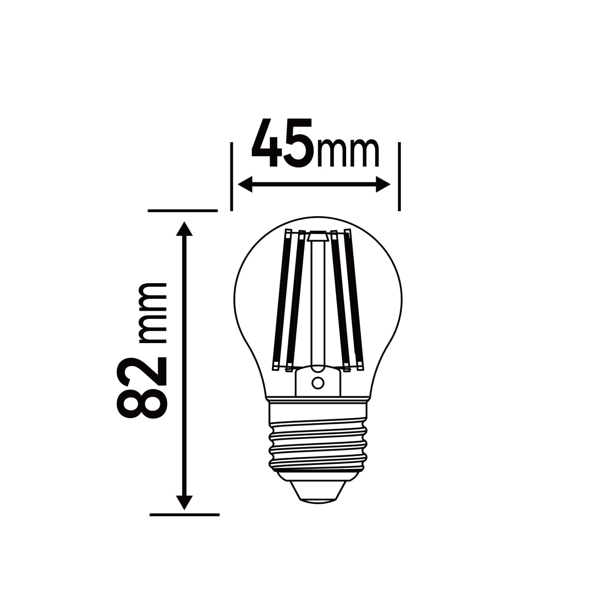 LAMPADINA LED E27 =40W SFERA TRASPARENTE LUCE NATURALE