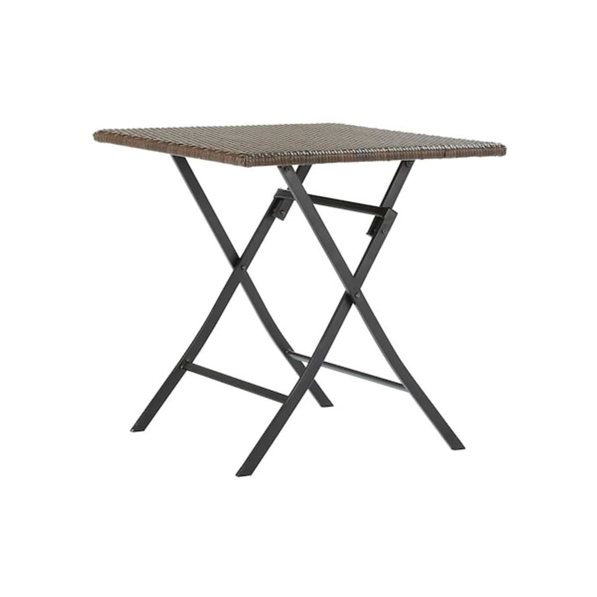 ZENA ORIGAMI TABLE 70X70 folding, synthetic wicker and steel