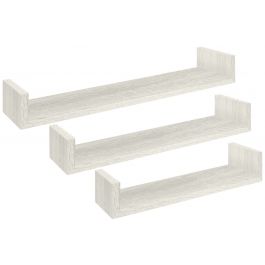 3 U-SHAPED SHELVES BLEACHED OAK 60X15.5X8
