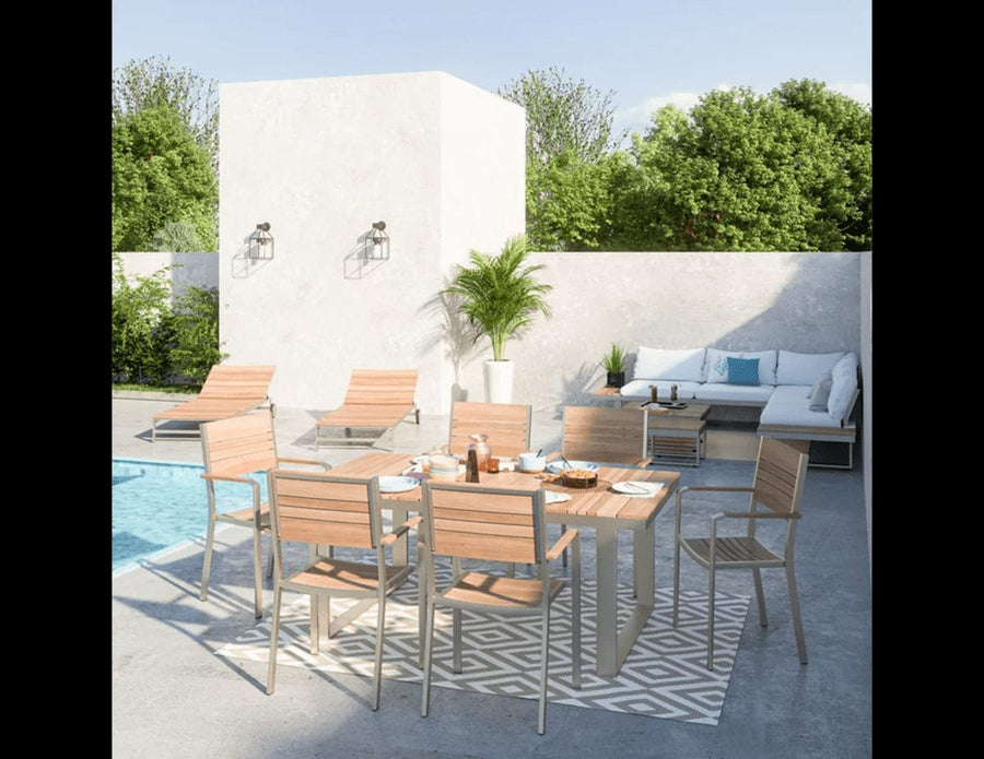 Bricocenter MENORCA TABLE NATERIAL ALUMINUM AND POLYWOOD 180X100CM