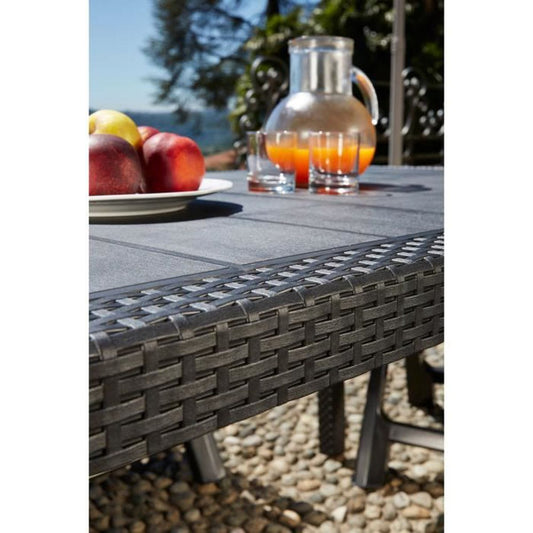Bricocenter TAVOLO DA GIARDINO QUEEN IN RESINA ANTRACITE 160/220X80 CM