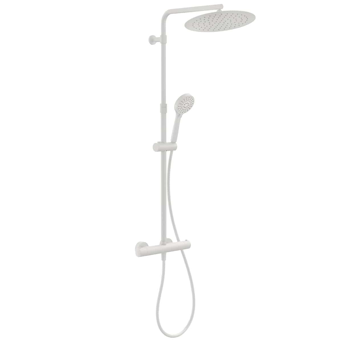 Bricocenter KIT DOCCIA TAYRONA C/TERMOSTATICO BIANCO OPACO  SOFFIONE DIAM. 30 CM