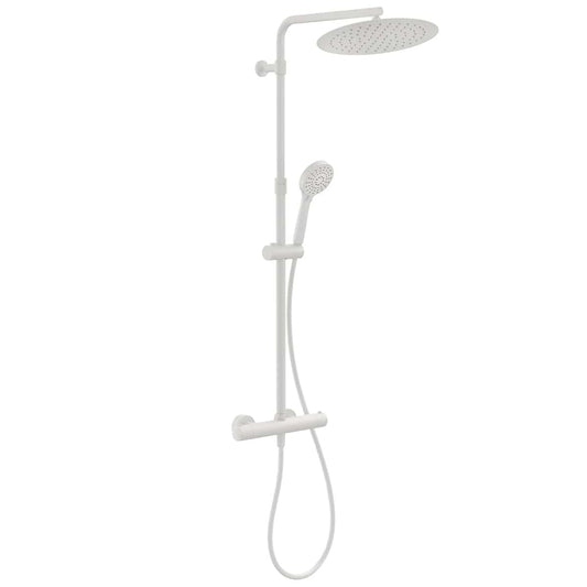 Bricocenter KIT DOCCIA TAYRONA C/TERMOSTATICO BIANCO OPACO  SOFFIONE DIAM. 30 CM