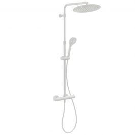 TAYRONA SHOWER KIT W/MATTE WHITE THERMOSTAT SHOWER HEAD DIAM. 30 CM