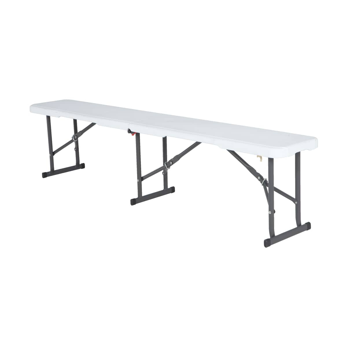 Bricocenter LIFETIME NAZERAL - Folding steel and polypropylene garden bench - White - 28x183xh43