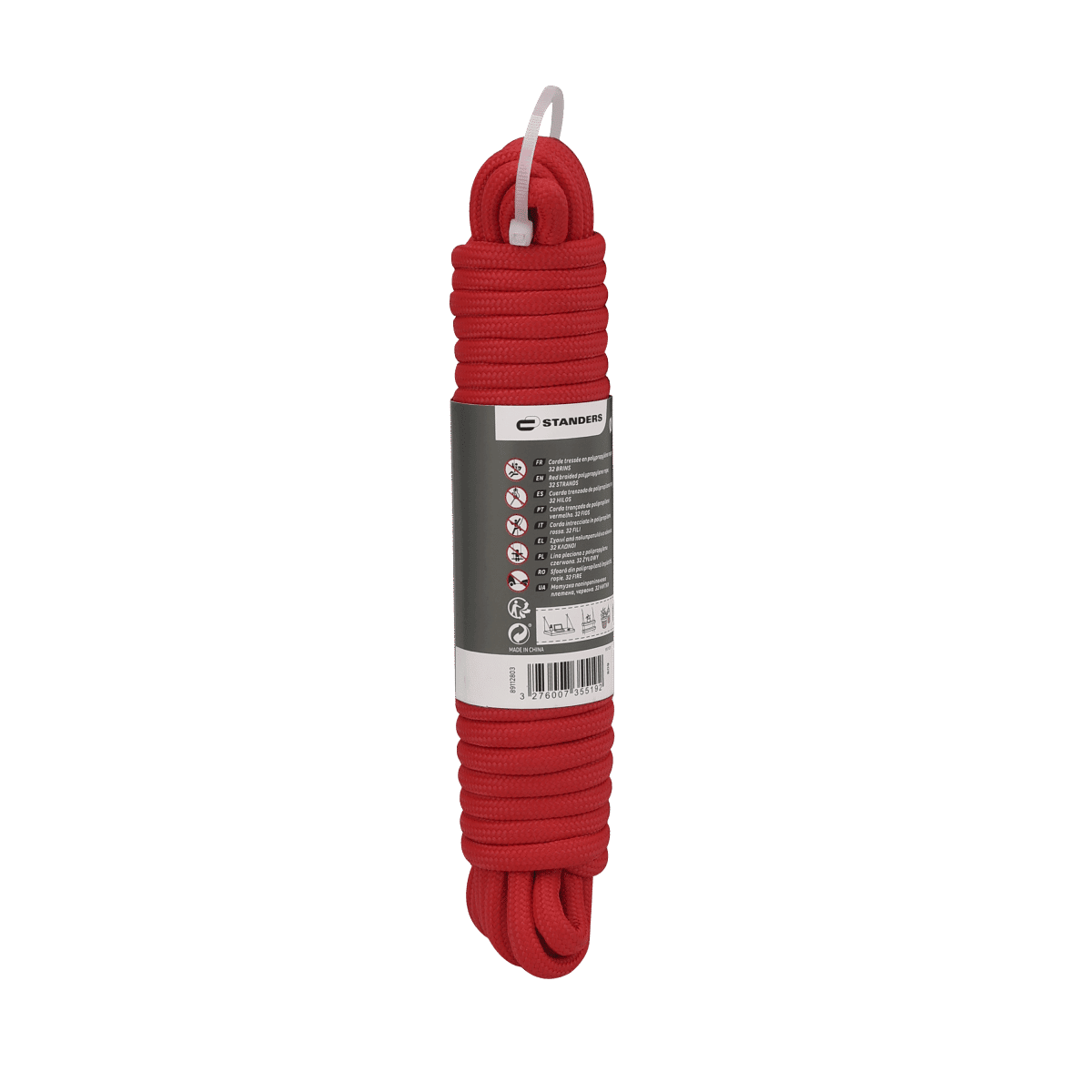 BRIGHT RED PP ROPE D6MM 10M