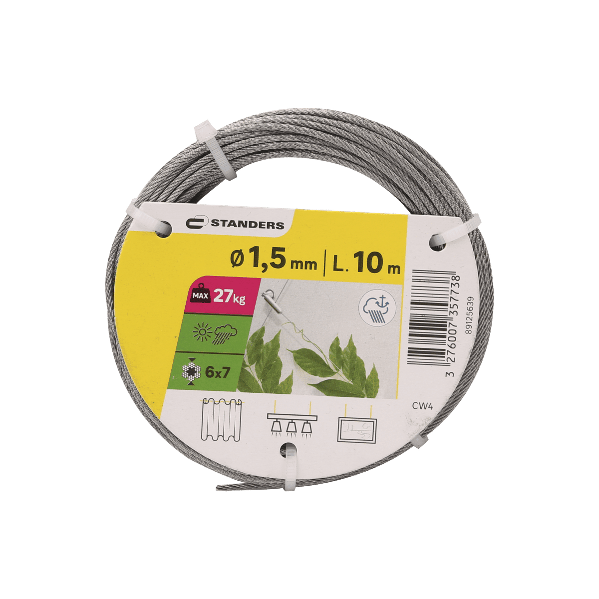 STAINLESS STEEL CABLE A4 D1.5MM 10M