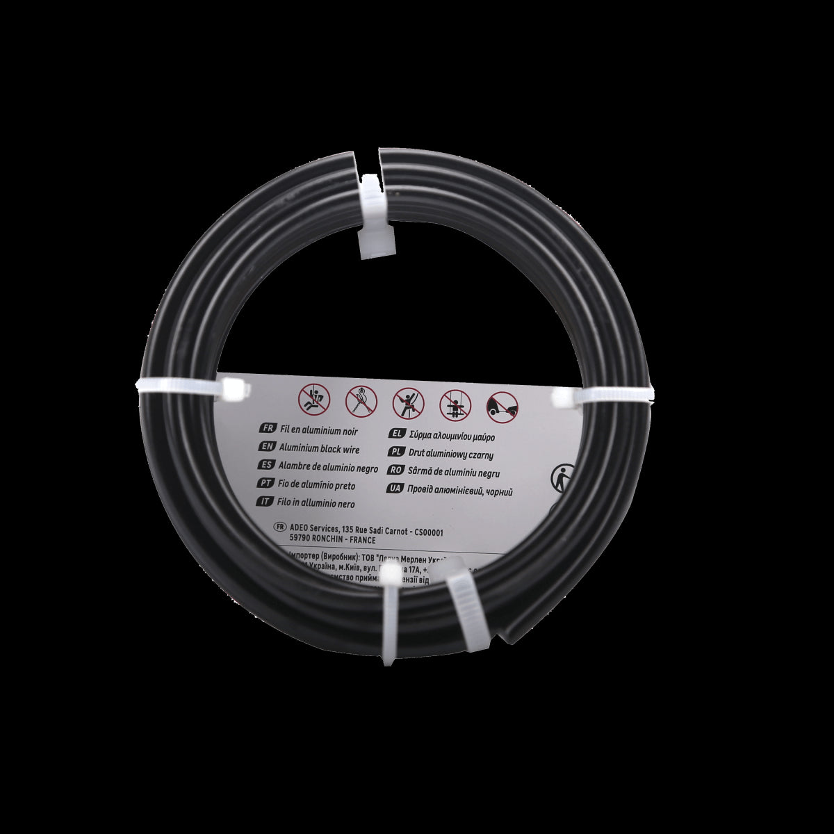 BLACK ALUMINUM WIRE D4MM 5M