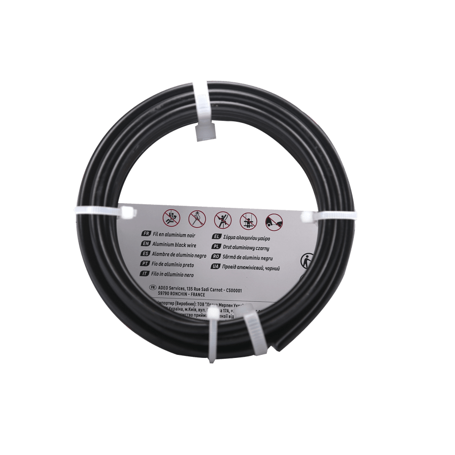 BLACK ALUMINUM WIRE D4MM 5M