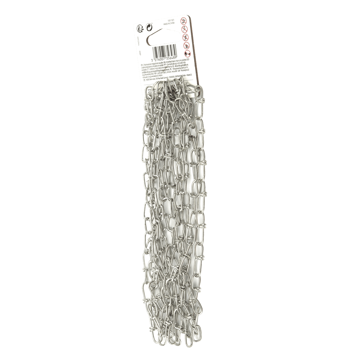 NON-WELDED GALVANISED CHAIN D1.4MM 2.5M