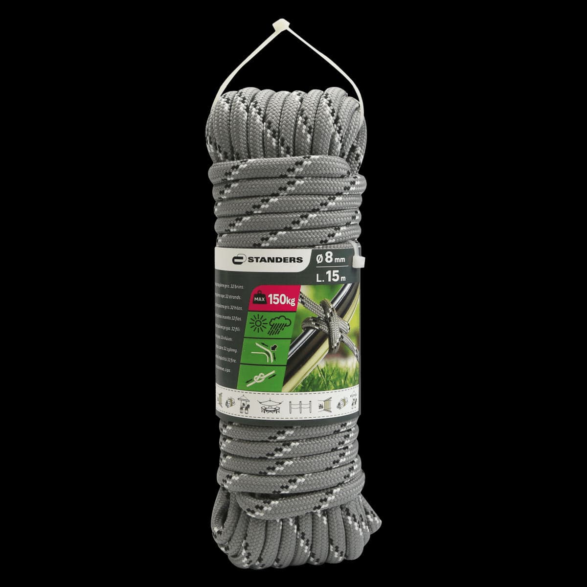Bricocenter GREY BRAIDED PP ROPE 8MM 15M