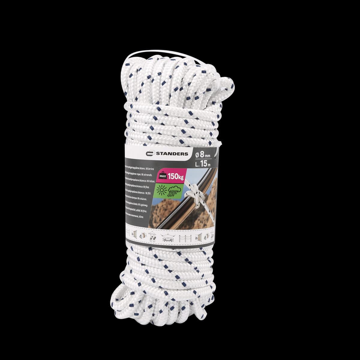 Bricocenter WHITE BRAIDED PP ROPE D8MM 15M