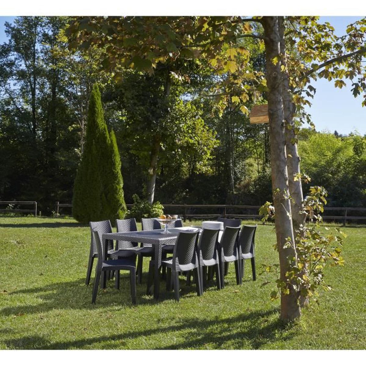 Bricocenter TAVOLO DA GIARDINO QUEEN IN RESINA ANTRACITE 160/220X80 CM