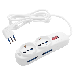 MULTI-PURPOSE WITH 2 UNIVERSAL SOCKETS AND 4 10/16A SOCKETS WITH SAFETY SWITCH AND CABLE