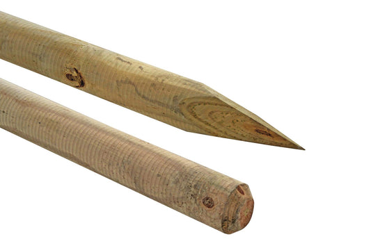 Pointed round post, dia. 6, H 150cm, treated wood