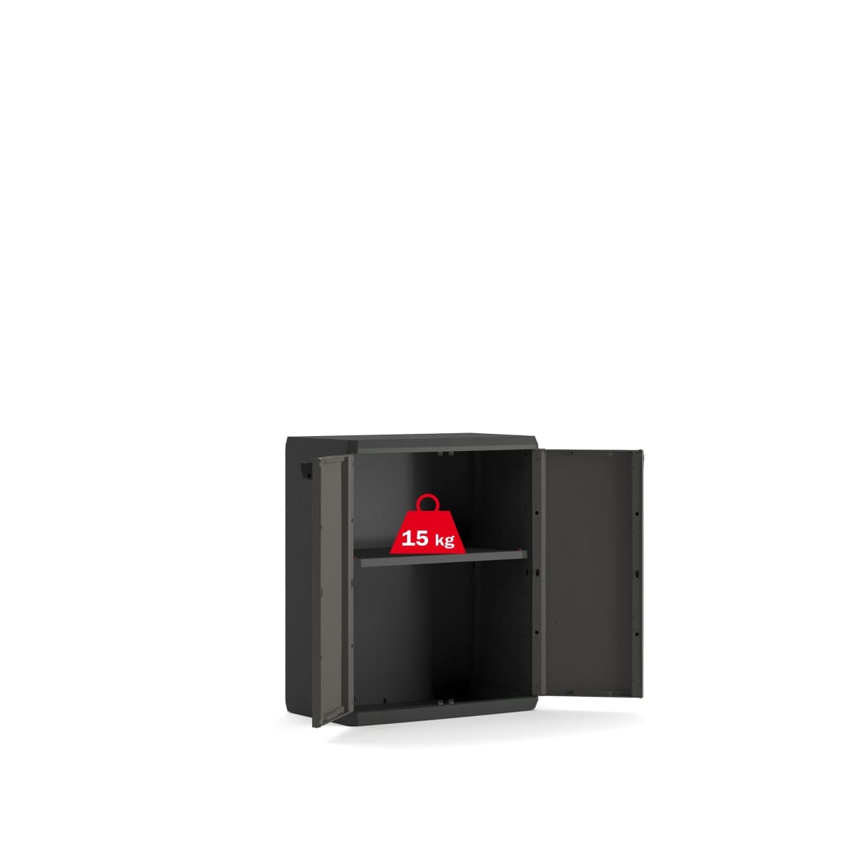 Bricocenter LOW CABINET 2 DOORS 1 SHELF 68X39X83H DARK GREY