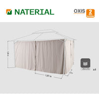 NATERIAL - Set of 4 replacement curtains for oxis naterial polyester gazebo 3 X 4 M