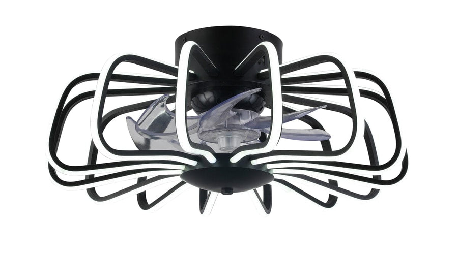 Bricocenter CEILING LIGHT WITH GRECALE FAN BLACK D50 LED 98W CCT WIFI