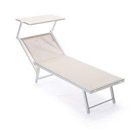 RIMINI ALUMINIUM/TEXTILENE BED cm 183/190X61X38 WITH GREY CANVAS