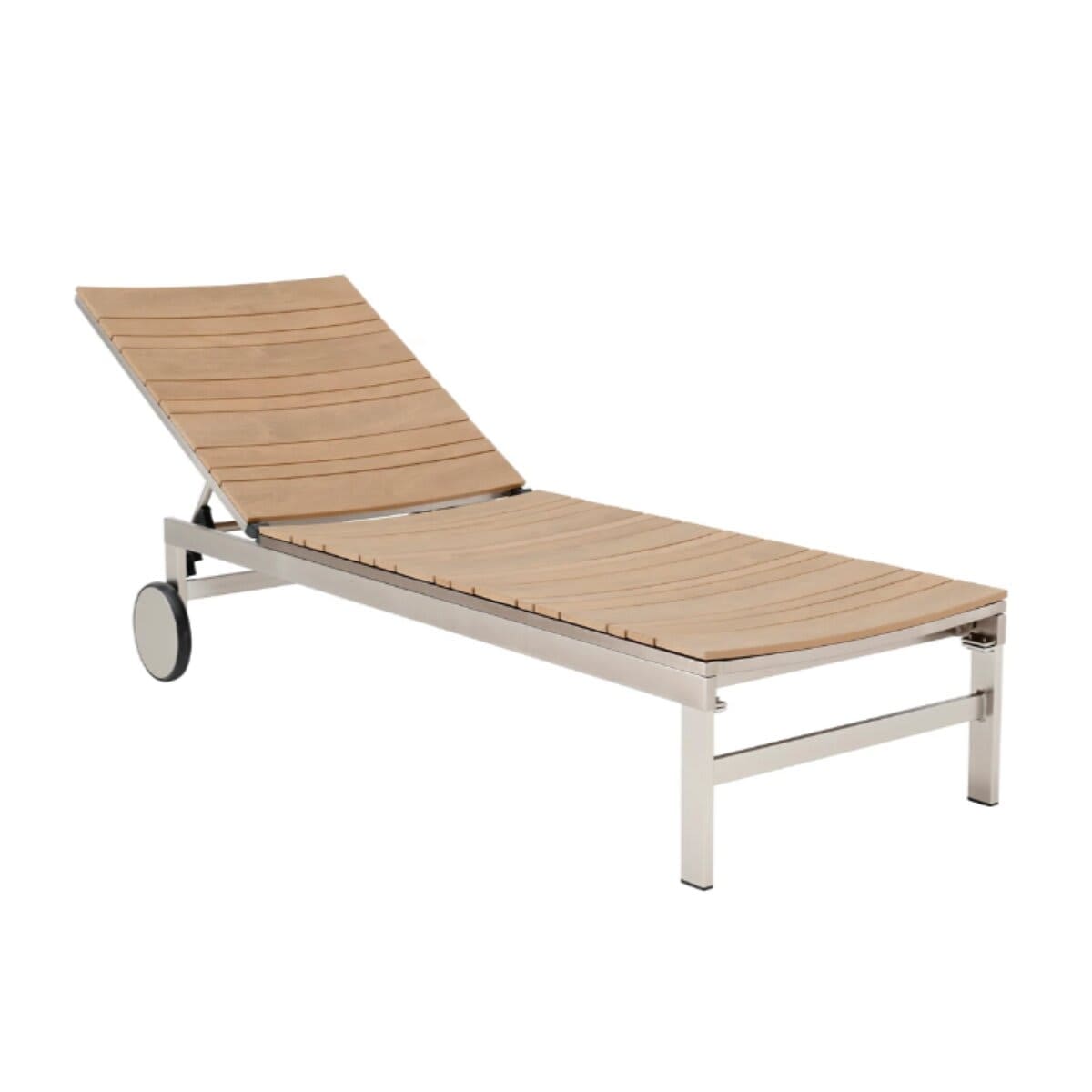 Bricocenter MENORCA NATERIAL ALUMINIUM POLYWOOD 195X65 WOOD-EFFECT SUN LOUNGER